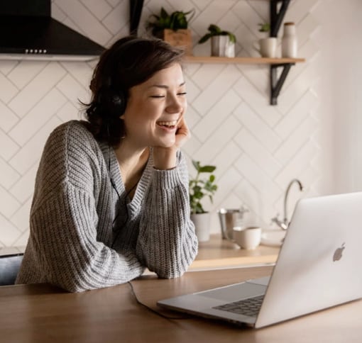 a woman making a video call